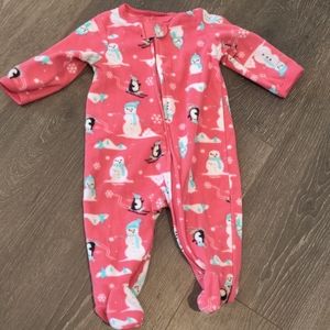 Carter's fleece footie PJs- EUC
